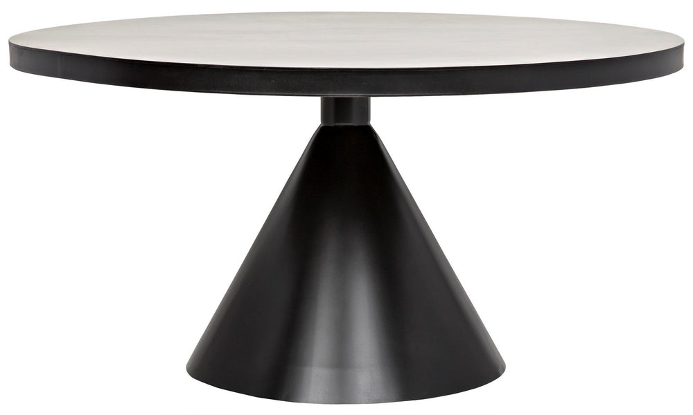 Cone Dining Table, Black Steel