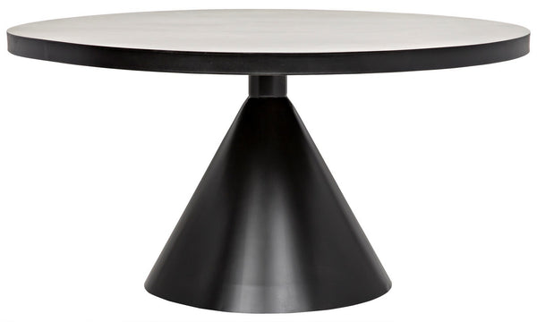 Cone Dining Table, Black Steel