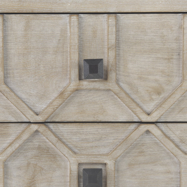 Genevieve I 39L x 16W Light Brown Fir Veneer 3 Drawer Accent Cabinet