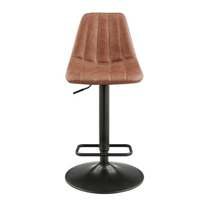Robert KD PU Gaslift Swivel Bar Stool, Umber Brown