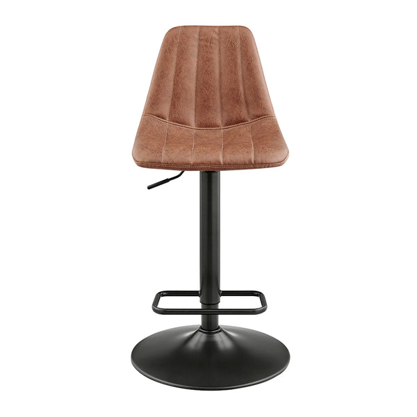 Robert KD PU Gaslift Swivel Bar Stool, Umber Brown