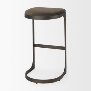 Tyson 17L x 18W x 31H Brown/Gray Suede W/ Metal Frame Bar Stool