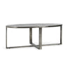 Flores Cast Aluminum Oval Coffee Table - Nickle