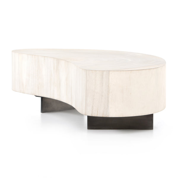 Avett Coffee Table Short Piece In Bleached