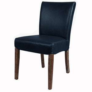 Beverly Hills Bonded Leather Dining Chair Drift Wood Legs In Vintage Blue