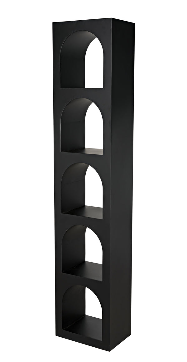 C-Series Aqueduct Bookcase in Matte Black Industrial Steel