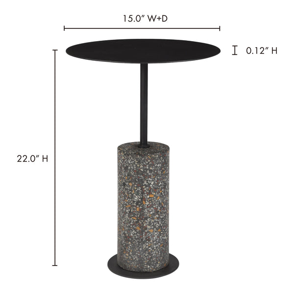 Moe's Lillith Accent Table Black Terrazzo Base
