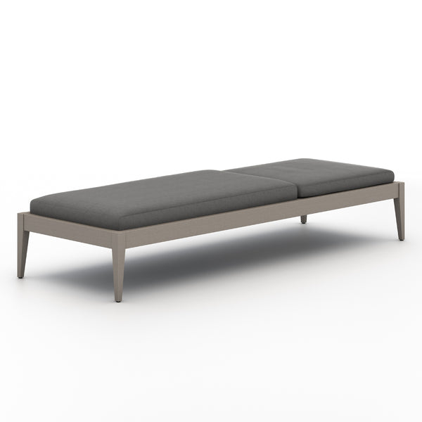 Sherwood Outdoor Chaise Lounge In Grey/Charcoal