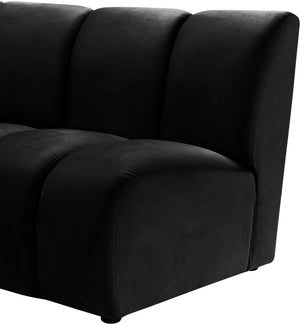 Lynda 2pc. Modular Sectional In Black Velvet
