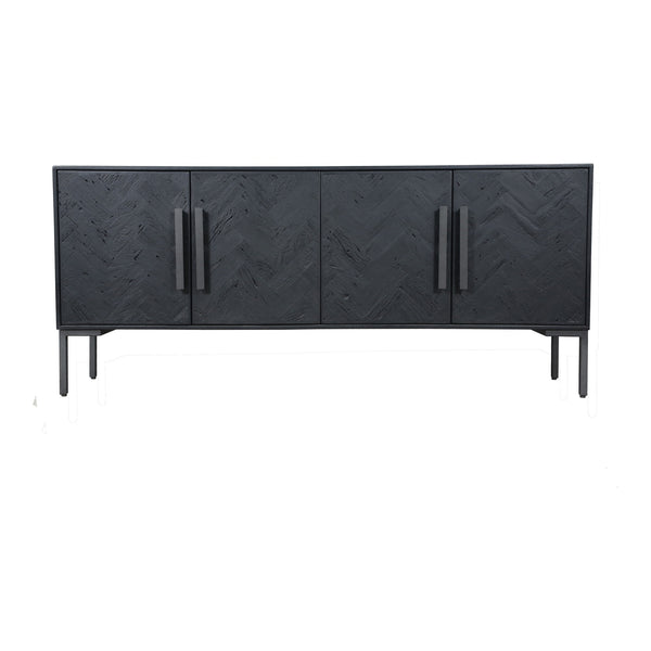 Moe's Fishbone Sideboard in Black Mango Wood