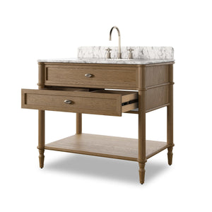 Toulouse Single Vanity - Washed Blonde Oak Veneer