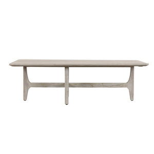 Dawn Outdoor Teak Coffee Table with Curved Edges - Gray
