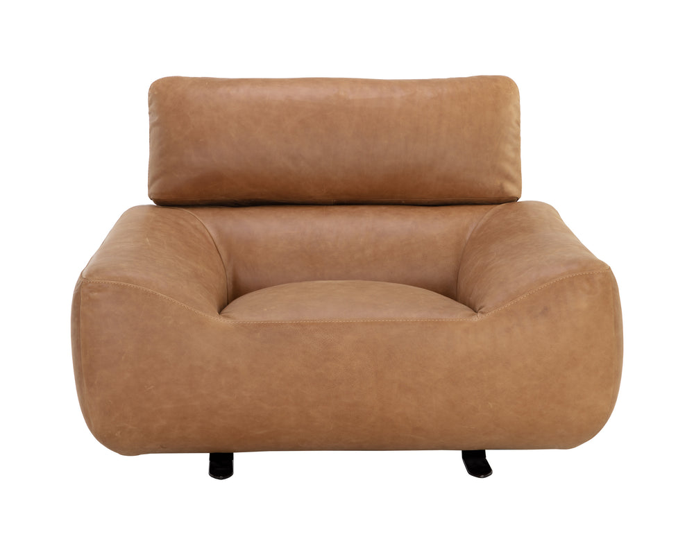 PAGET GLIDER LOUNGE CHAIR - CAMEL LEATHER
