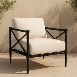 Moe's Willow Outdoor Accent Chair in Cream