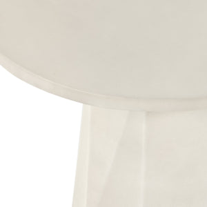 Bowman Outdoor End Table In White Concrete