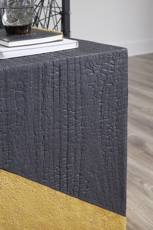 Scorched Side Table, Black and Gold Leaf