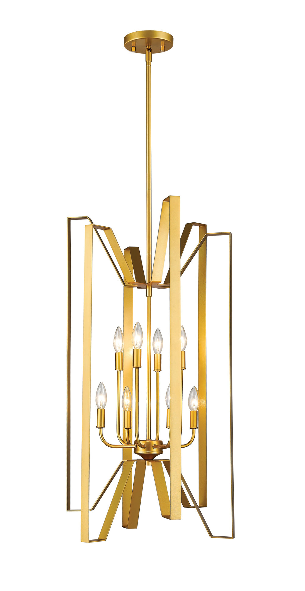 Marsala 8 Light Pendant in Polished Metallic Gold Finish