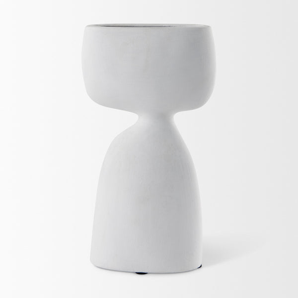 Rylee 11.6H White Ceramic Vase