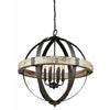 Castello AC10016 Chandelier in Distressed wood and black