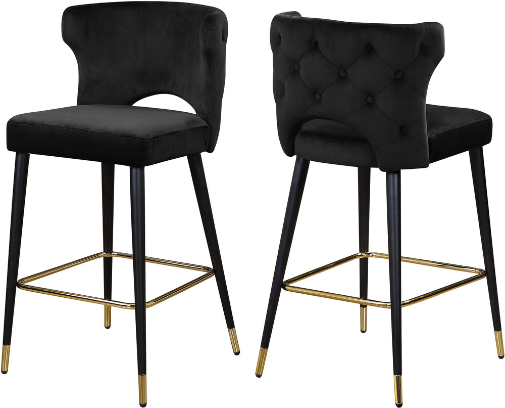 Allan Stool In Black Velvet