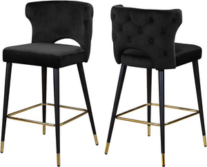 Allan Stool In Black Velvet