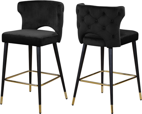 Allan Stool In Black Velvet