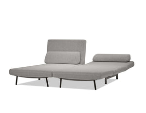 ISO Double Fabric Motion Sofa in Double silver fabric