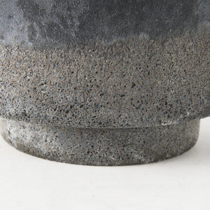 Squally 8.0L x 8.0W x 8.6H Black/Brown Glass Ombre Textured Vase