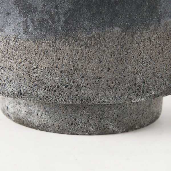 Squally 8.0L x 8.0W x 8.6H Black/Brown Glass Ombre Textured Vase