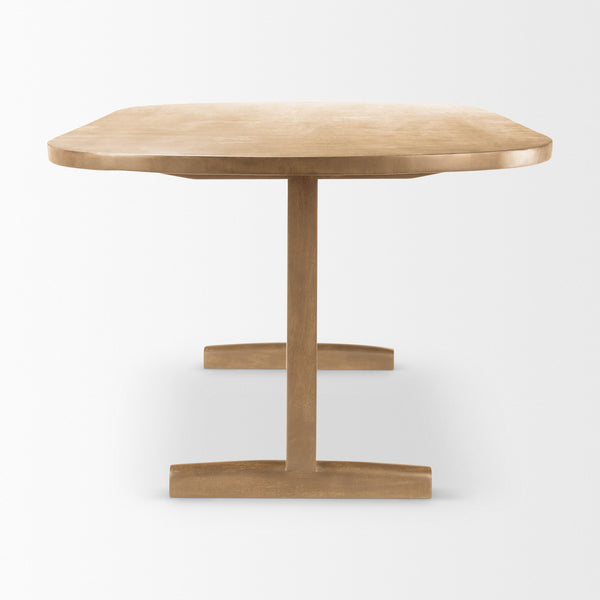 Viktor 94"L Light Brown Solid Wood Dining Table