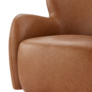 Tiffany KD Faux Leather Accent Arm Chair, Vintage Cider
