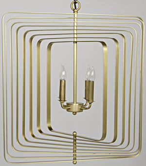 Dimaclema Chandelier, Small, Metal with Brass Finish