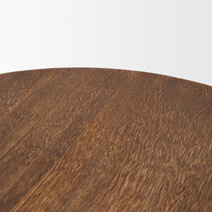 Waverly Round Light Brown Wood Scalloped Edged Trays