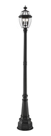 Westover 3 Light Outdoor Post Mounted Fixture in Black Finish