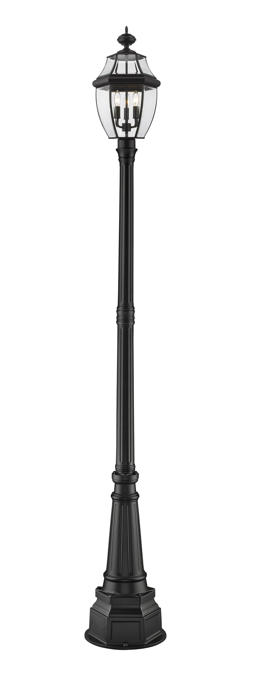 Westover 3 Light Outdoor Post Mounted Fixture in Black Finish