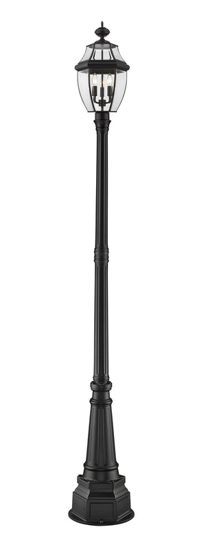 Westover 3 Light Outdoor Post Mounted Fixture in Black Finish