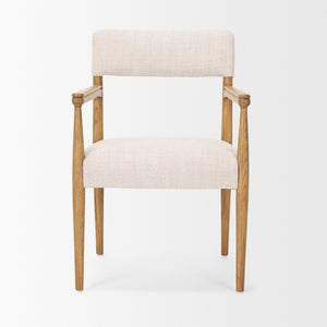 Toni Light Brown Nettlewood w/Cream Heathered Performance Fabric Dining Chair