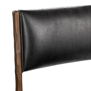 Kayne Leather Counter Stool - Black Hammered Metal Frame