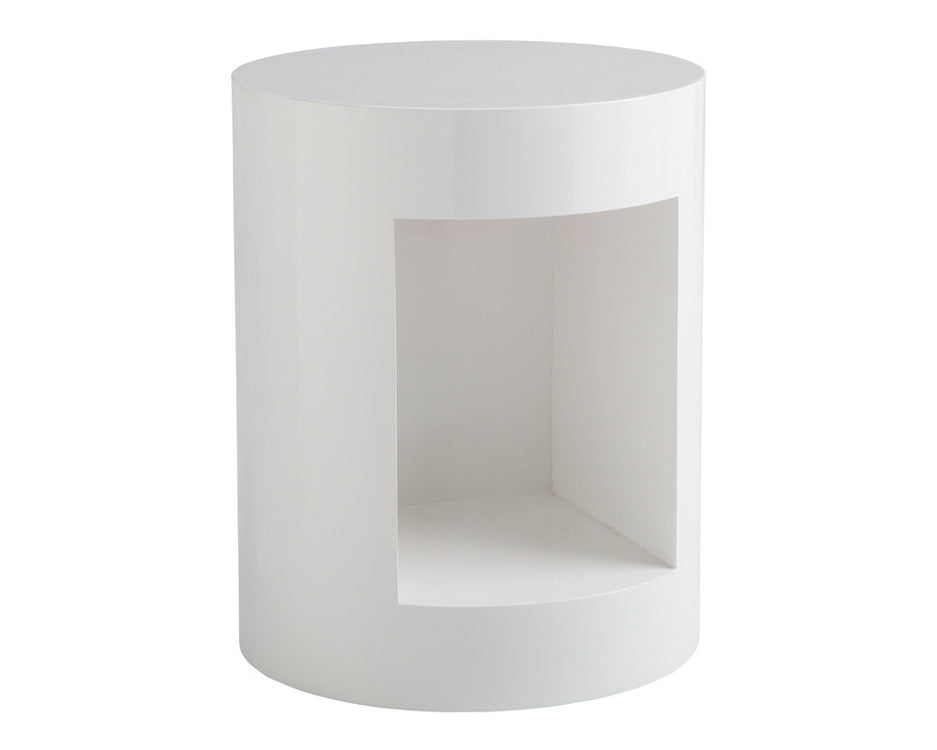 BEACON END TABLE - HIGH GLOSS WHITE