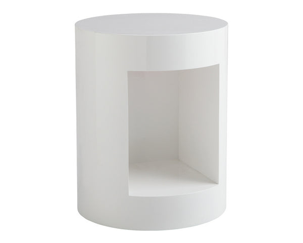 BEACON END TABLE - HIGH GLOSS WHITE