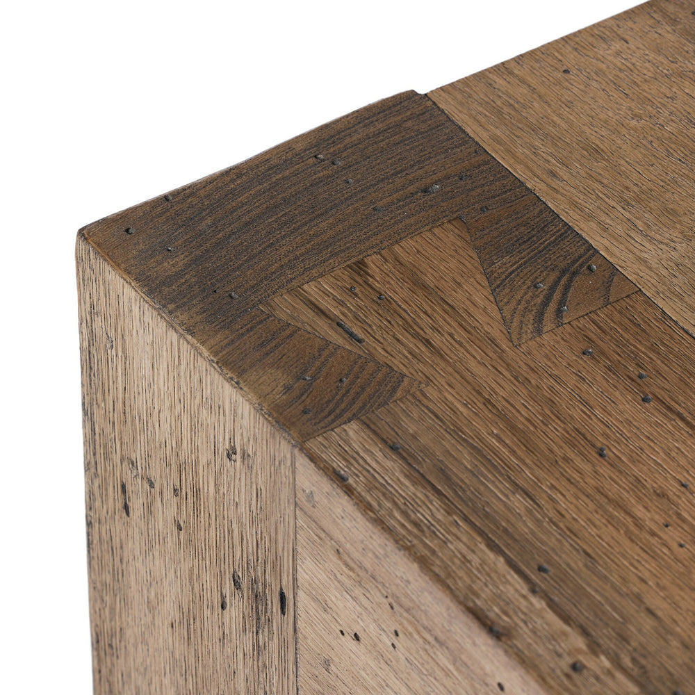Abaso End Table - Rustic Wormwood Oak