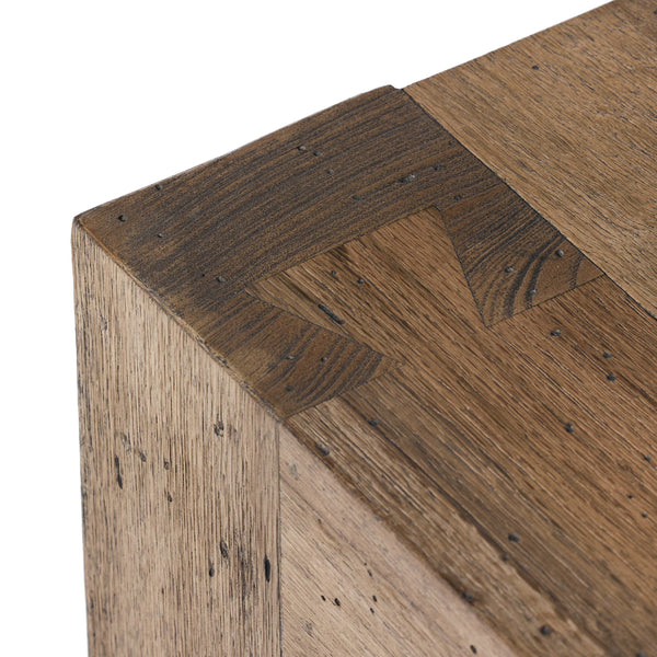 Abaso End Table - Rustic Wormwood Oak