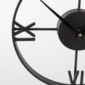 Oris Black Metal/Wood Open Frame Table Clock