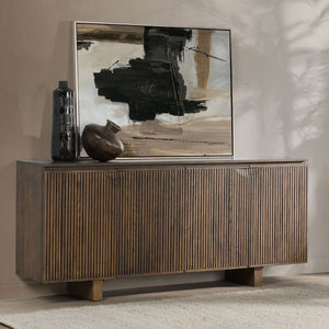 Roya Solid Wood 4Dr Cabinet - Toasted Brown