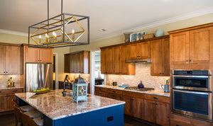 Euclid 8 Light Island/Billiard in Olde Brass + Bronze Finish