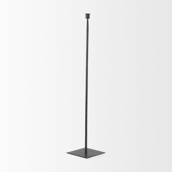 Porter 6.0L x 6.0W x 30.0H Large Black Iron Candle Holder