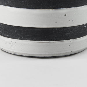 Harmon I Small White w/ Charcoal Stripes Ceramic Jug