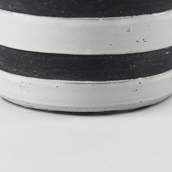 Harmon I Small White w/ Charcoal Stripes Ceramic Jug