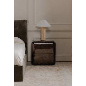 Rory Nightstand Dark Brown with Push-to-Open Drawers