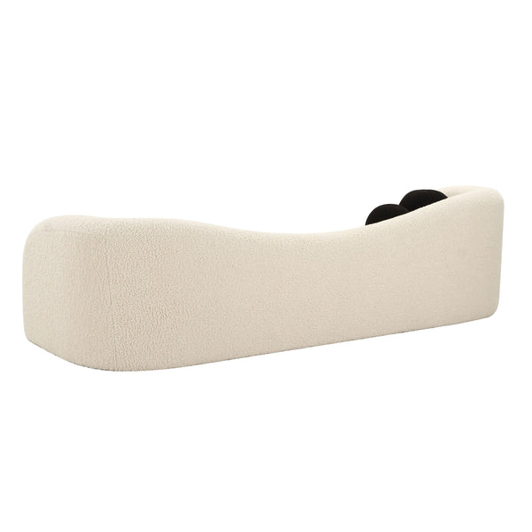Leonie Beige Faux Shearling Sofa